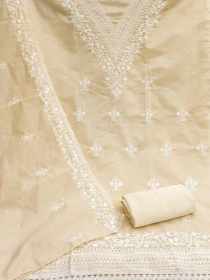 Embroidered Pure Cotton Semi-Stitched Dress Material 2