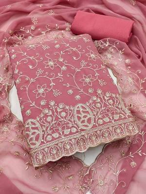 Embroidered Semi-Stitched Dress Material 1