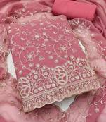 Embroidered Semi-Stitched Dress Material