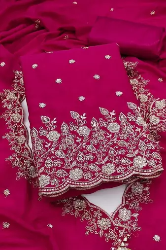 Embellished Unstitched Dress Material
