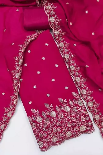 Embellished Unstitched Dress Material