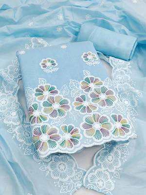 Embroidered Semi-Stitched Dress Material 1