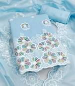 Embroidered Semi-Stitched Dress Material