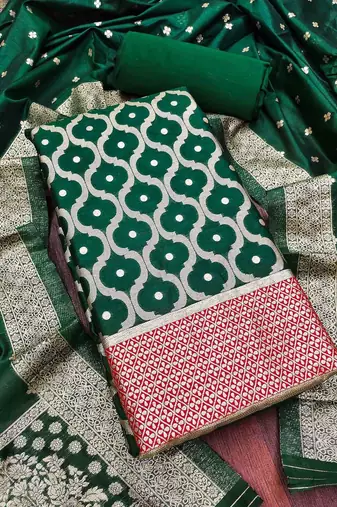 Pure Cotton Semi-Stitched Dress Material