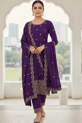 Embellished Unstitched Dress Material