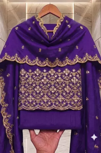 Embellished Unstitched Dress Material