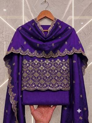 Embellished Unstitched Dress Material 5