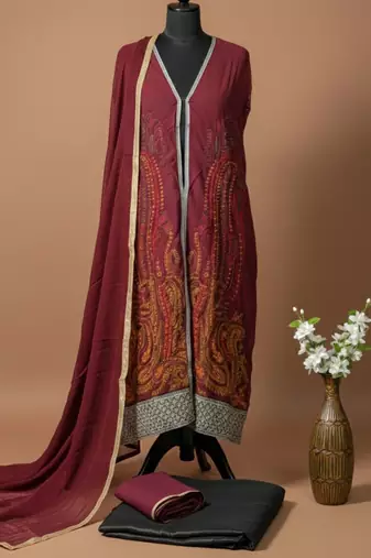 Embroidered Unstitched Dress Material