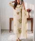 Embellished Unstitched Dress Material