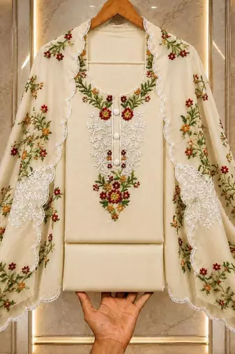Embellished Unstitched Dress Material