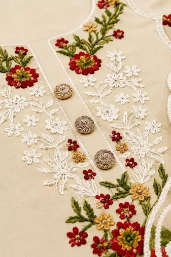 Embellished Unstitched Dress Material