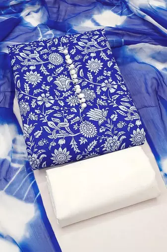 Printed Pure Cotton Unstitched Dress Material