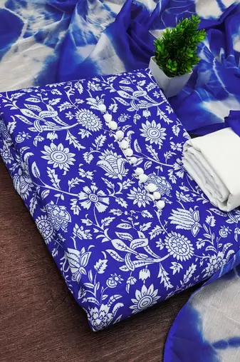 Printed Pure Cotton Unstitched Dress Material