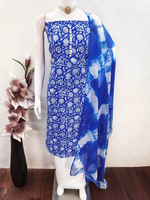 Printed Pure Cotton Unstitched Dress Material 4