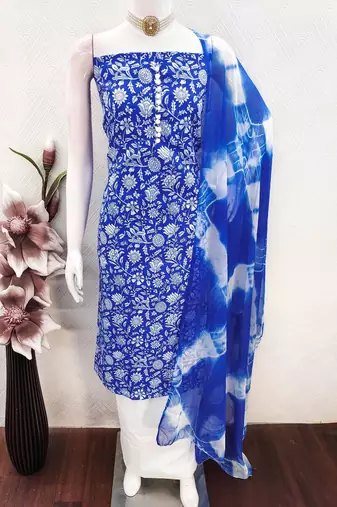 Printed Pure Cotton Unstitched Dress Material