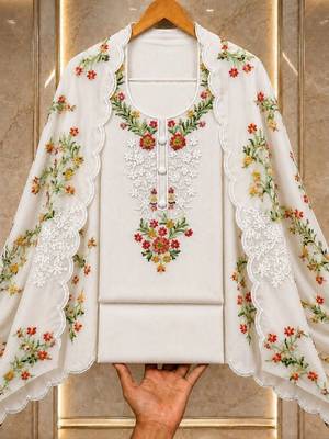 Embellished Unstitched Dress Material 1