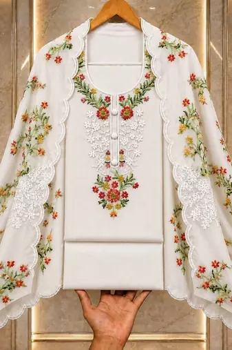 Embellished Unstitched Dress Material