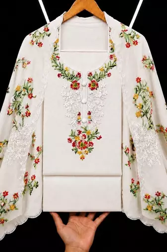 Embellished Unstitched Dress Material