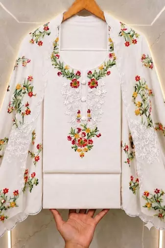 Embellished Unstitched Dress Material