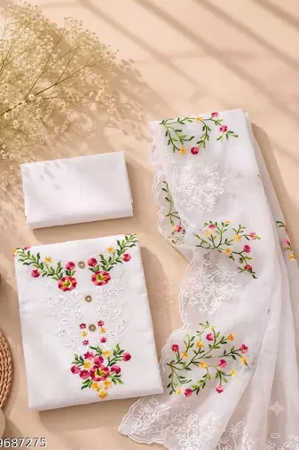 Embellished Unstitched Dress Material