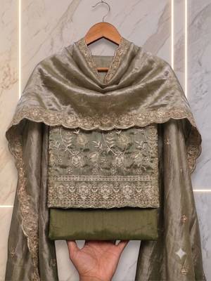 Embellished Unstitched Dress Material 2