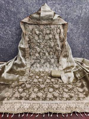 Embellished Unstitched Dress Material 3