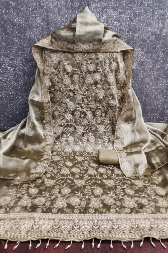 Embellished Unstitched Dress Material