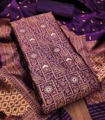 Art Silk Semi-Stitched Dress Material
