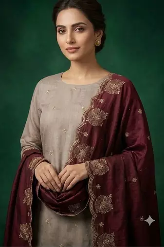 Embellished Unstitched Dress Material