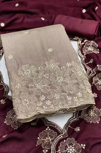 Embellished Unstitched Dress Material