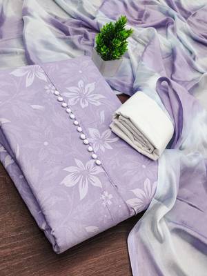 Printed Pure Cotton Unstitched Dress Material 4