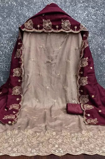Embellished Unstitched Dress Material