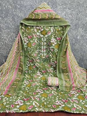 Printed Pure Cotton Unstitched Dress Material 2