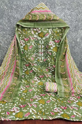 Printed Pure Cotton Unstitched Dress Material