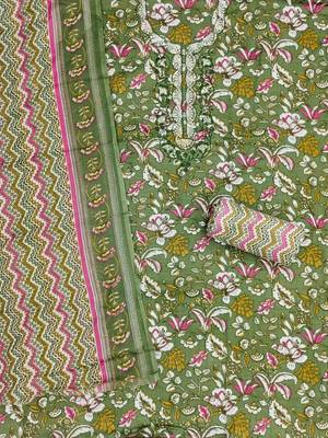 Printed Pure Cotton Unstitched Dress Material 4