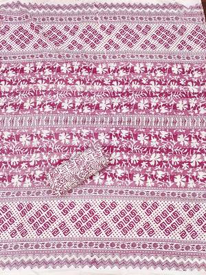 Floral Printed Pure Cotton Unstitched Dress Material 4