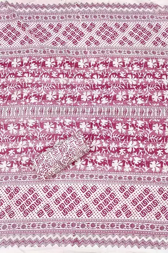 Floral Printed Pure Cotton Unstitched Dress Material