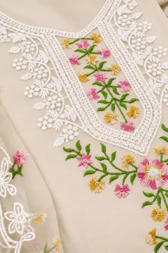 Embellished Unstitched Dress Material