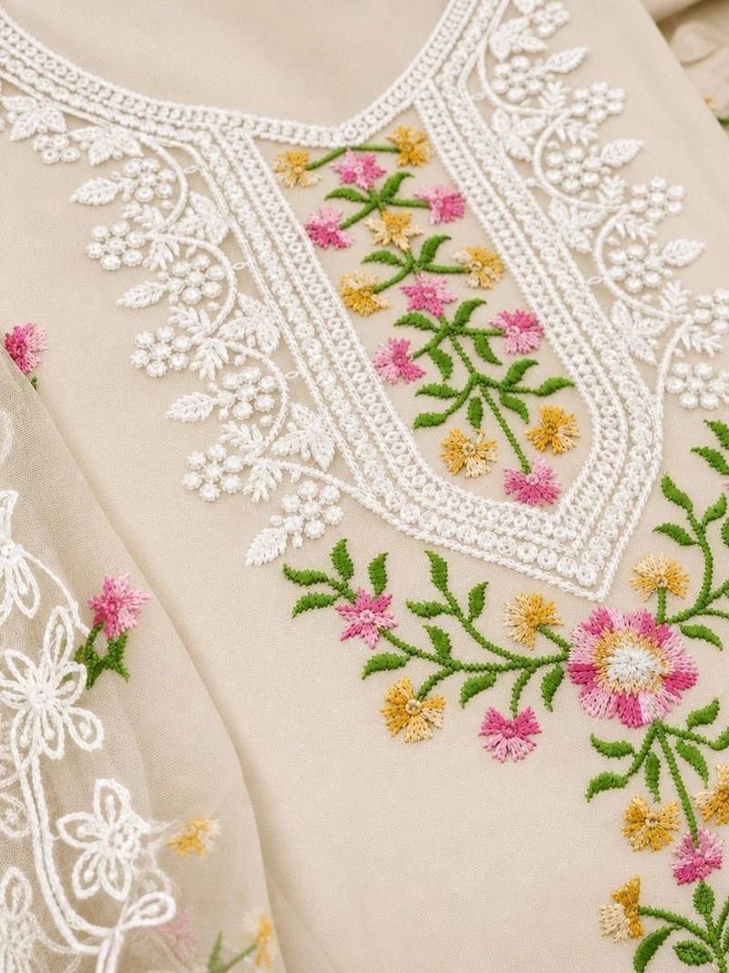 Embellished Unstitched Dress Material
