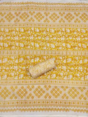 Floral Printed Sequnnied Pure Cotton Unstitched Dress Material 4