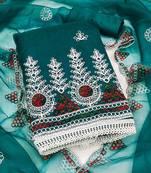 Embroidered Organza Unstitched Dress Material
