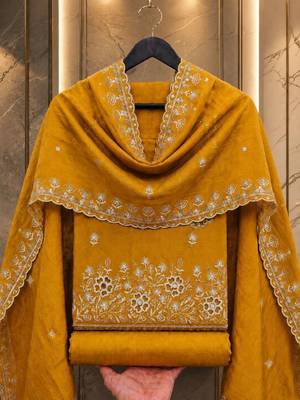 Embellished Unstitched Dress Material 2