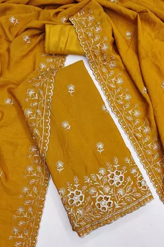 Embellished Unstitched Dress Material