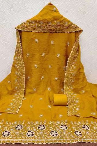 Embellished Unstitched Dress Material