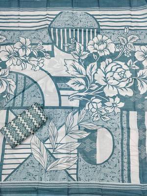 Floral Embroidered Sequinned Pure Cotton Unstitched Dress Material 4
