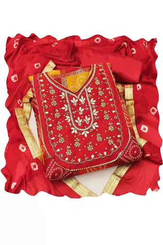 Embellished Unstitched Dress Material