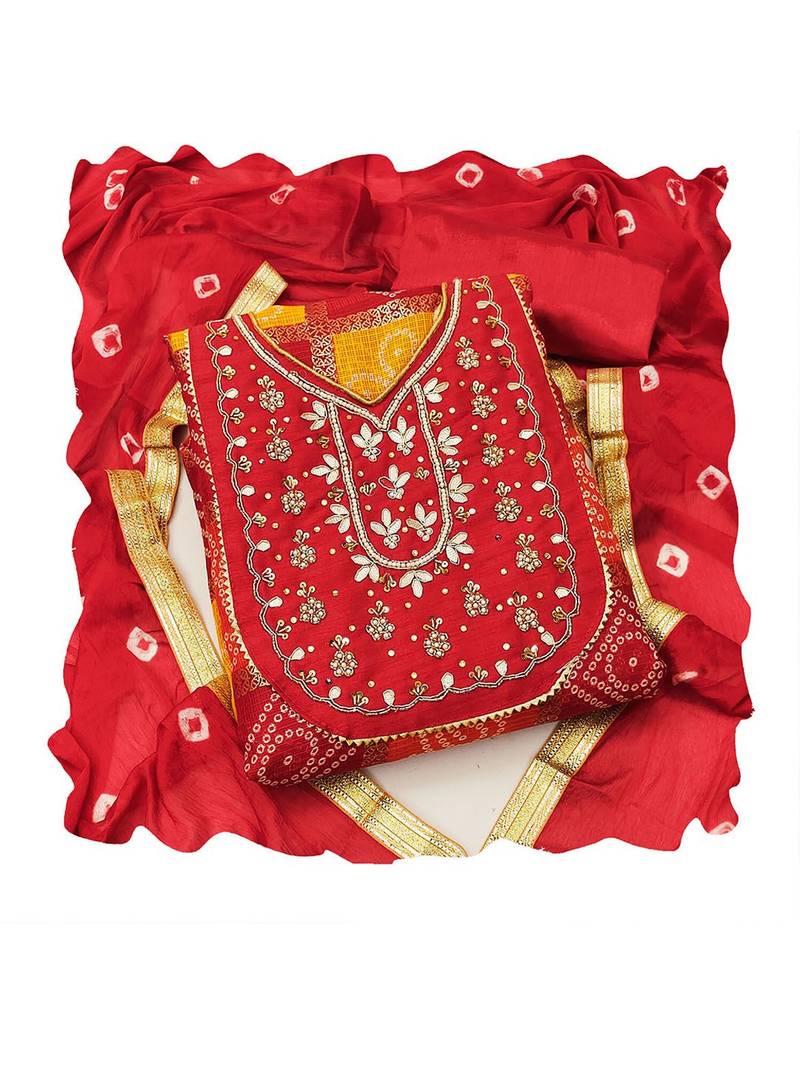 Embellished Unstitched Dress Material