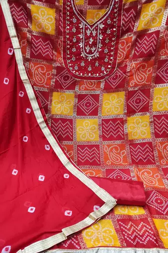 Embellished Unstitched Dress Material