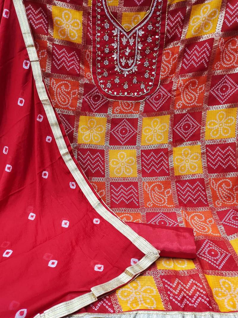 Embellished Unstitched Dress Material