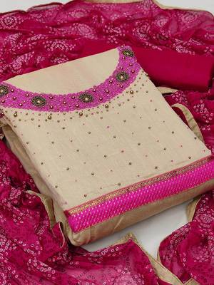 Embellished Unstitched Dress Material 1